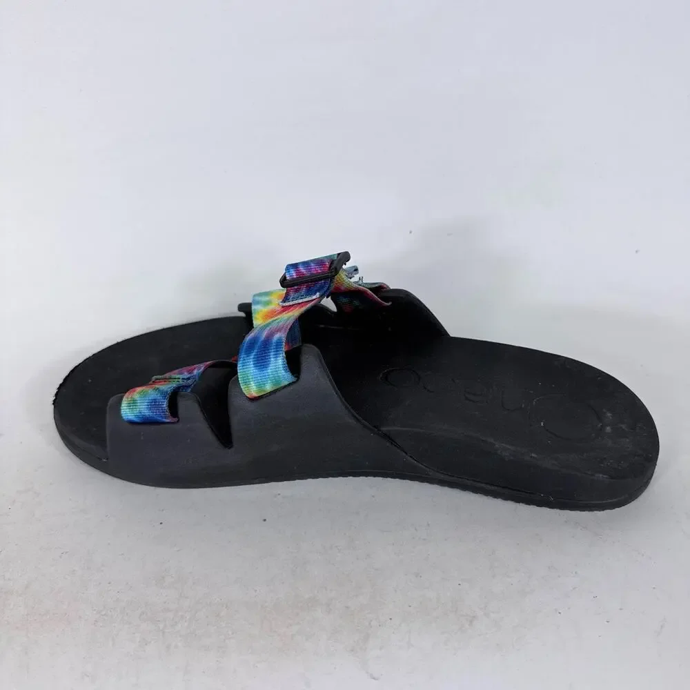 Chaco Chillos Slide Sandals Men's 12 Dark Tie-Dye Comfort Adjustable Slip On